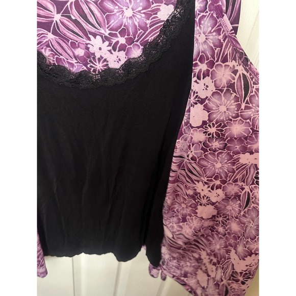 Women ladies Jaclyn smith XL purple floral cardigan + built-in cami blouse top - Picture 6 of 8